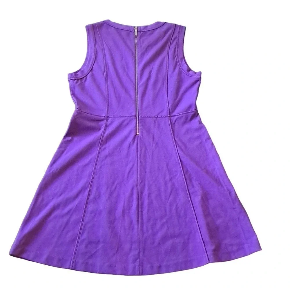 Michael Kors Purple dress gold studded neckline /zipper Size 14